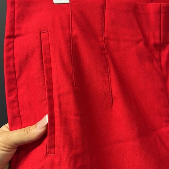 RAFAELLA Stretch Pull On Elastic Waist Ankle Pant size 12 True Red - Picture 2 of 4